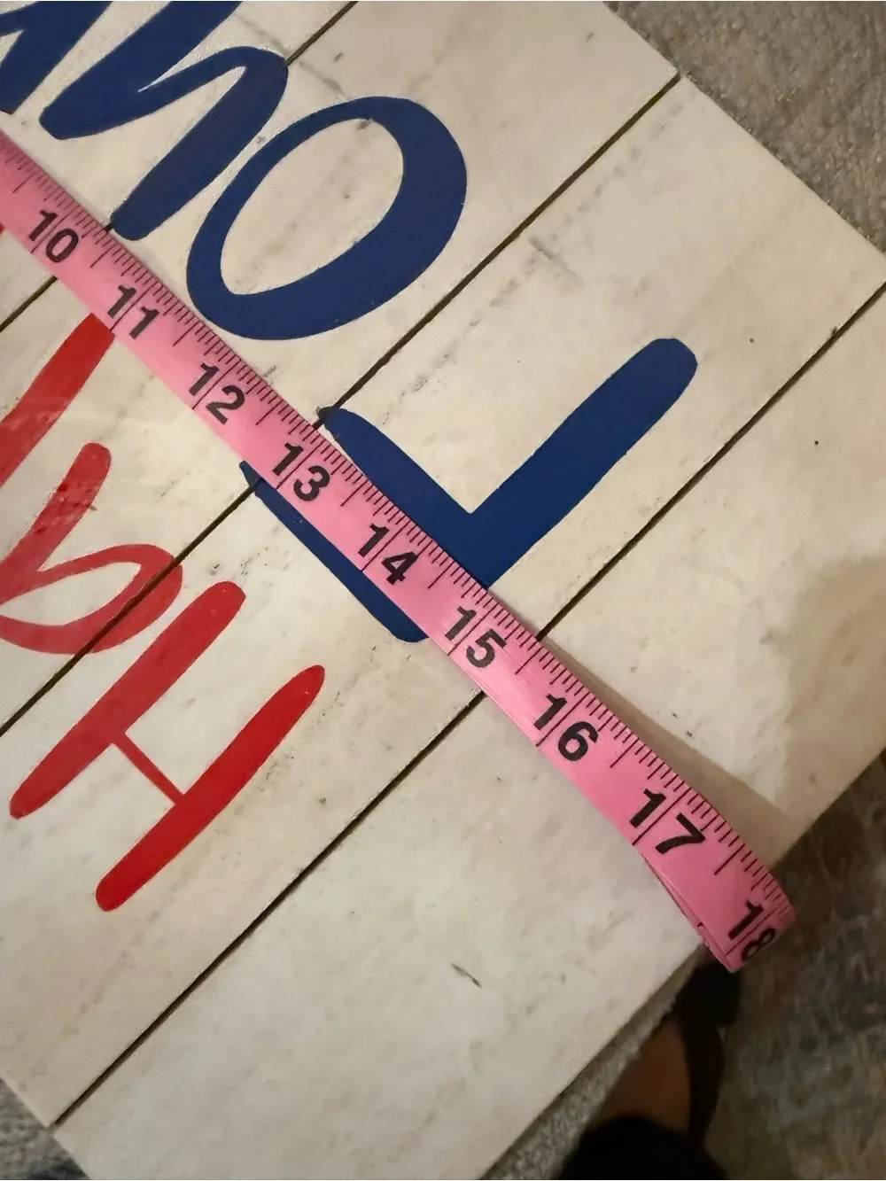 Happy Fourth Rustic Wooden Wall Sign - Red & Blue
